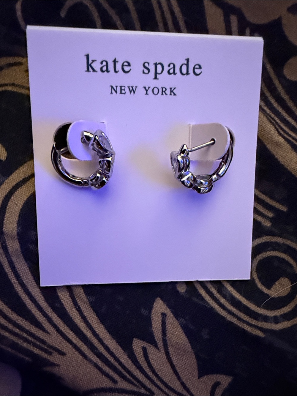 kate spade Silver Floral Hoop Earrings for Kids